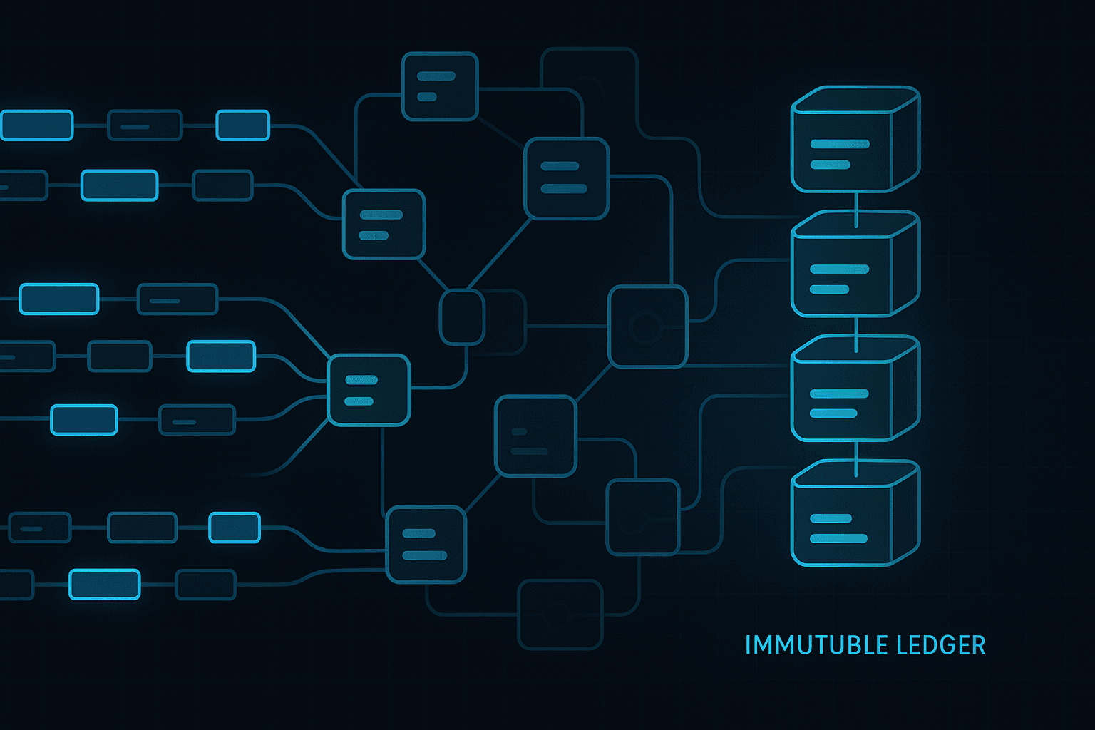 Abstract distributed system diagram of a high volume audit logging pipeline