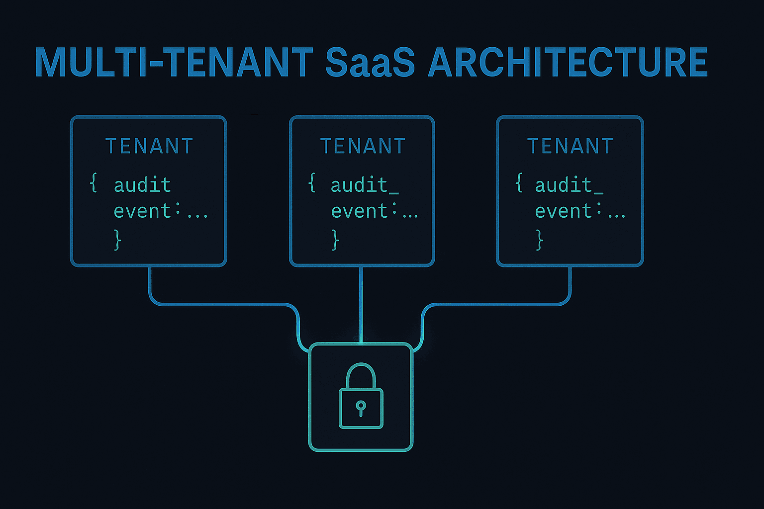 Abstract visual representation of multi tenant SaaS audit trail architecture